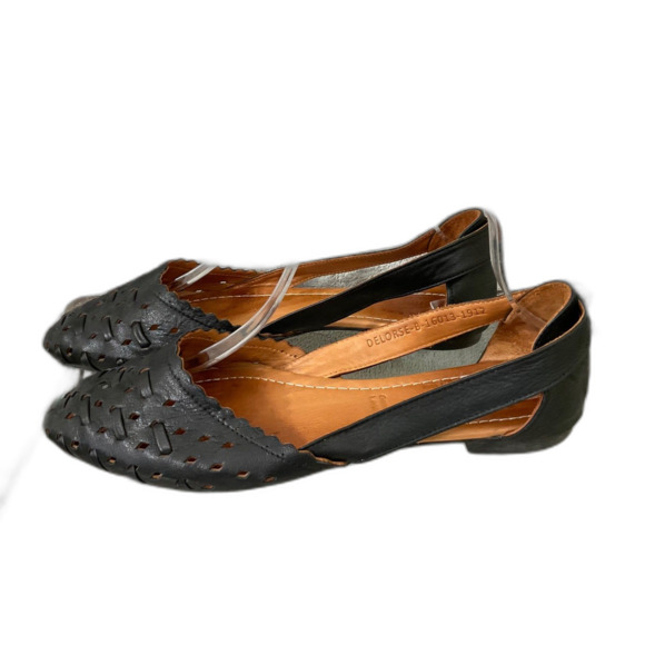 Spring Step DELORSE Shoes Black Leather Flats Sandals Women's 40/US 9 - Picture 1 of 13